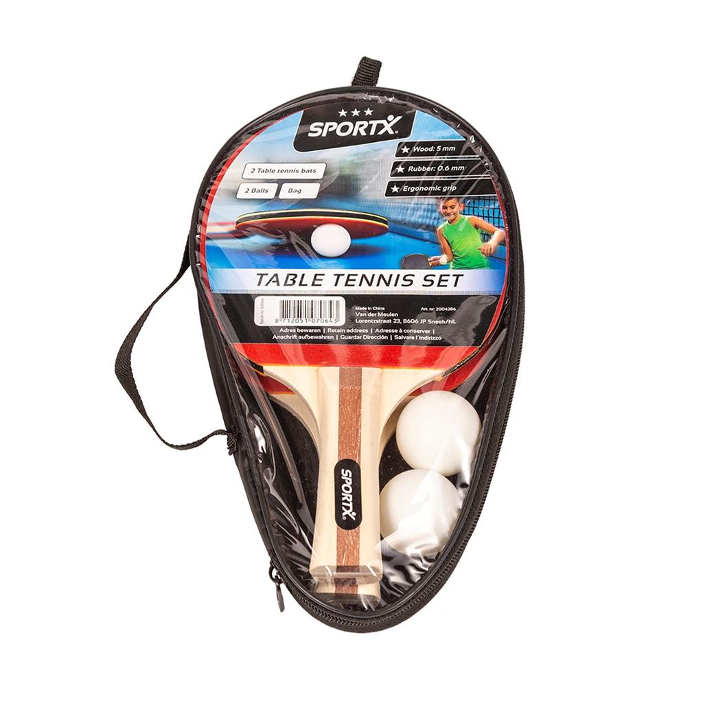SportX Tafeltennis Set incl. Ballen in Tas