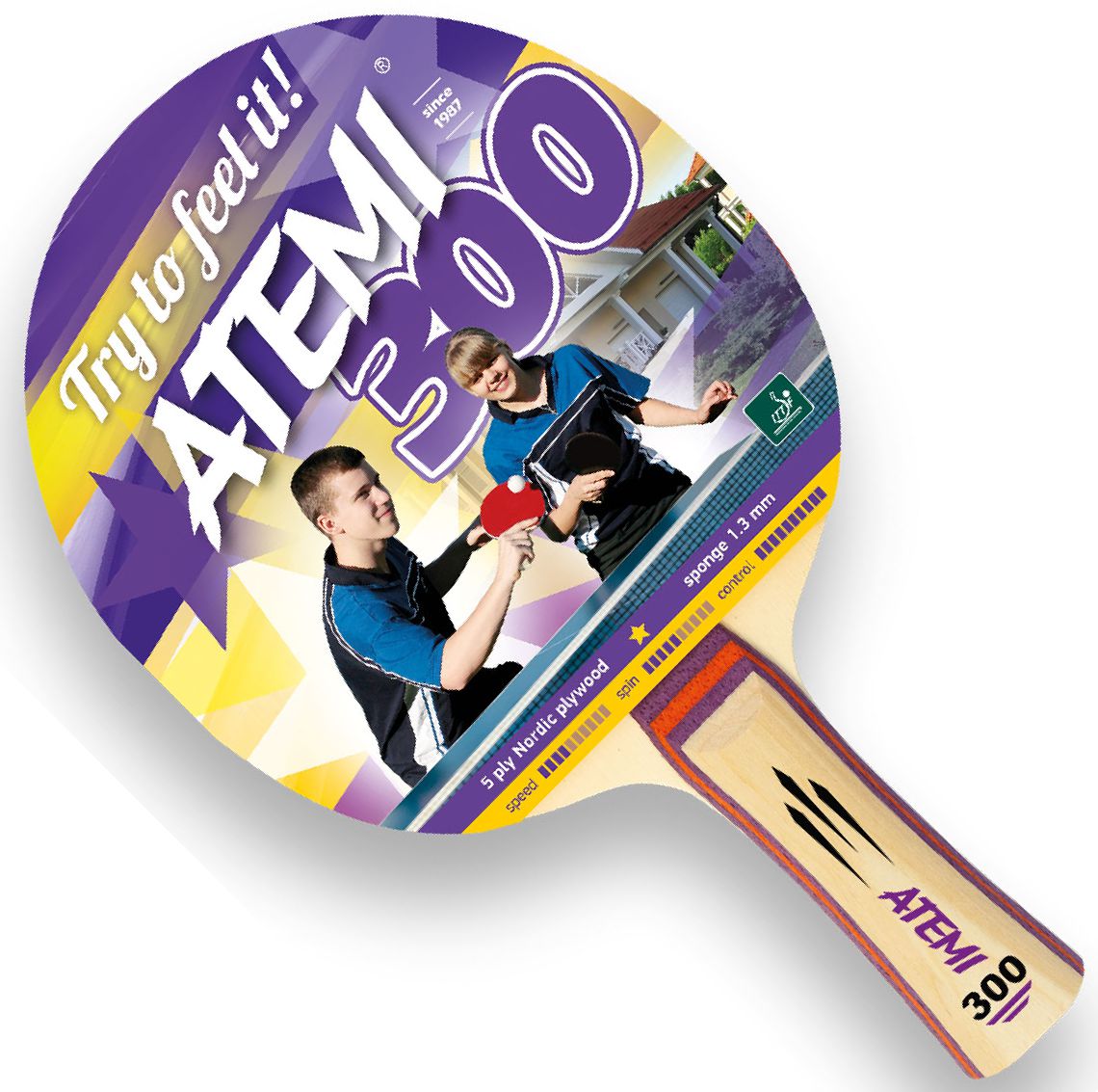 Atemi Tafeltennis Bat 300 1 ster concave