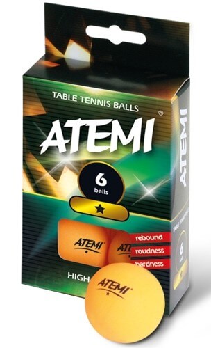Atemi Tafeltennis Ballen Oranje 6 stuks 1 ster