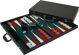 Backgammon Koffer 53cm Zwart ingelegd vilt groen