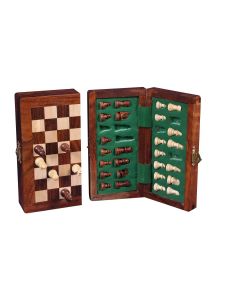 Chess Set Magnetic/Foldable Acacia Wood [ 13x25Cm ]